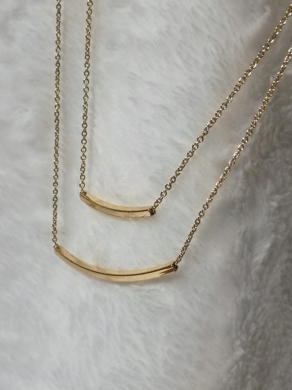 Gold Tine Double Bar Layered Necklace - Women Jewelry